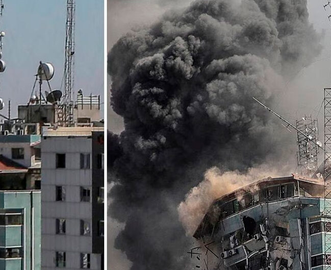 Israel destruye un edificio que alberga medios internacionales.